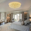 18-Light 32 inch Large Crystal Chandelier Flush Mount Ceiling Light Fixture for Living Room Dining Room Bedroom Foyer Entryway Gold Finish by CozyNest Decor