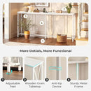 SUPERJARE 70 Inch Console Table with Outlets and USB-C Port, Extra Long Behind Couch Sofa Table with X-Shaped Design, Narrow for Entryway, Living Room, Metal Frame, Wooden Top, White by CozyNest Decor