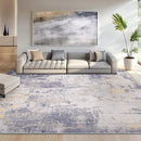 Washable Area Rugs 9'x12' Non-Slip Modern Abstract Soft for Living Room Entryway Bedroom Nursery, Print Pattern, Purple Grey Cream Yellow by TinyTreasures Baby Boutique