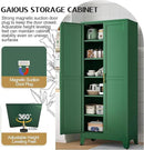 75.2" Tall Kitchen Food Pantry, Pantry Cabinet with 2 Door and 5 Adjustable Shelves, Green Laundry Room Cabinets, Freestanding Pantry for Kitchen, Study Room, Dining Room and Entryway by CozyNest Decor