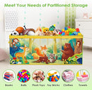 Large Toy Box Chest Organizer with Flip Lid for Kids, Collapsible Oxford Toy Storage Box with Handles for Boys Girls, Sturdy Waterproof Storage Organizer for Bedroom Playroom Nursery, 37.7×12.5×15.7'' by TinyTreasures Baby Boutique