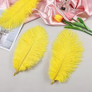THARAHT Yellow Ostrich Feathers 12pcs Natural Bulk 8-10Inch 20cm-25cm for Crafts Wedding Party Centerpieces Halloween and Home Decoration Feathers by CozyNest Decor