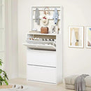 Shoe Cabinet Set of 2 with 3 Flip Drawers, Narrow Shoe Cabinet with 9 Hooks Coat Rack, Freestanding Shoes Storage Cabinets with Adjustable Shelves for Entryway, Hallway, Living Room, White by CozyNest Decor