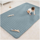 Comfy Cubs Rectangle Kids Play Mat - Large 60 x 96 inches Soft Quilted Baby Floor Mat with Non-Slip Bottom - Plush Design for Toddlers' Playtime and Relaxation - Comfortable and Durable - Pacific Blue by TinyTreasures Baby Boutique
