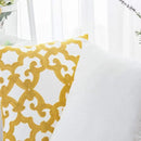 HWY 50 Mustard Yellow Decorative Throw Pillow Covers 18x18 Inch (1 Piece), Embroidered Cotton Farmhouse Cushion Cover Pillow Case for Sofa Couch Living Room Bed, Geometric by CozyNest Decor