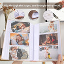 RECUTMS Photo Album with Writing Space 4x6 300 Pockets Photo Book,Leather Cover Picture Album with Memo Areas for Wedding Anniversary Family Baby Couple Valentines Graduation Travel (Beige) by TinyTreasures Baby Boutique