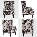 DUOMAY Tufted Accent Chair Set of 2, Modern Upholstered Wingback Side Arm Chair for Living Room Bedroom with Wood Legs, Comfy Reading Guest Chair for Office, Milk Cow/Brown by CozyNest Decor