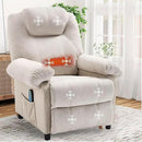 KCREAM Massage Chair Recliner with Heating,Recliner Chair for Adults,Small Recliners for Small Spaces Overstuffed Reclining Chairs Single Sofa Recliners with Side Pocket for Living Room,Fabric Beige by CozyNest Decor