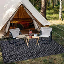 OLANLY Outdoor Rug 8x10 ft Waterproof, Outdoor Plastic Straw Rug with Geometric Pattern Clearance, Reversible RV Mat for Patio, Camping, Balcony, Deck, Backyard, Black & Grey by CozyNest Decor