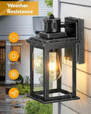 VIANIS Motion Sensor Outdoor Light, 2 Packs Exterior Lights for House, Black Waterproof Dusk to Dawn Outside Porch Lights Lantern for Garage Patio Doorway,Distance Adjustable(Hardwired, not Solar) by GreenHaven Gardens