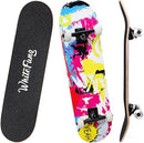 WhiteFang Skateboards for Beginners, Complete Skateboard 31 x 7.88, 7 Layer Canadian Maple Double Kick Concave Standard and Tricks Skateboards for Kids and Beginners by TinyTreasures Baby Boutique