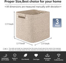 OIAHOMY Storage Cubes 11 Inch Storage Bins-3-Pack, Cotton Rope Woven Baskets for Organizing, Square Storage Baskets for Shelves Organizer, Classroom, Kids Toy Bins, Closet, Baby Nursery-Brown by TinyTreasures Baby Boutique