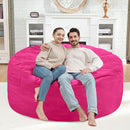 4FT Bean Bag Chair, Large Bean Bag Chairs with Memory Foam Filled, Fluffy Beanbag Sofa with Dutch Velvet Cover, Round BeanBag Chairs for Living Room, Playroom - Pink by TinyTreasures Baby Boutique