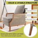 HAOBO Home Mid Century Modern Accent Chair Upholstered Living Room Chairs Armchair with Rattan Armrest Comfy Reading Chair with Wood Frame Lounge Side Chair with Waist Cushion Set of 2 by CozyNest Decor