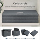 Large 17" 36 Quart Collapsible Stackable Storage Bins with Lids, 5 Packs Dark Gray Foldable Fabric Closet Storage Boxes with Lids Heavy-duty Linen Cube Baskets(17 x 12 x 11) by TinyTreasures Baby Boutique