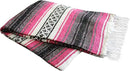 Del Mex Classic Mexican Blanket, Large Authentic Woven Falsa Throw (70"x50"), Artisan Southwest Décor for Beach, Yoga, Outdoors (Hot Pink/Fuchsia) by CozyNest Decor