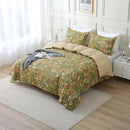 ABREEZE Paisley Bedding Sets 3Pcs Brushed Cotton Duvet Cover Set Queen Size Rustic Damask Green Floral Comforter Cover with Zipper Closure Boho Bedding Collections by CozyNest Decor