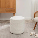 KINWELL 34" Boucle Swivel Barrel Chair with 18" Round Ottoman Set, Fully Assembled Set of Sherpa Accent Chair and Footrest, Modern Comfy Armchair and Footstool for Living Room and Bedroom, Cream by CozyNest Decor