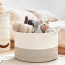 Extra Large Cotton Rope Basket 22" x 14" - Toy Basket for Kids -Blanket Basket for Living Room - Woven Baskets for Storage by TinyTreasures Baby Boutique