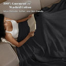 PHF 100% Cotton Waffle Weave Blanket Twin Size, Soft Lightweight Breathable Cozy Summer Blankets for Bed, Luxury Aesthetic Woven Bedding for Home Decor, 66"x90", Black by CozyNest Decor
