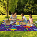 Extra Large Picnic Blanket Waterproof,80"x 80"Foldable Machine Washable Beach Blankets,Outdoor Blanket for 6-8 Adults,Picnic Mat Suitable for Indoor Crawling,Park Beach,Camping,Hiking,Travel（Dinosaur) by TinyTreasures Baby Boutique