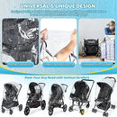 Universal Clear Stroller Rain Cover, No-Zip Waterproof Stroller Cover - Food Grade EVA & Frosted PVC, Baby Travel Weather Shield, Breathable Rain Cover for Most Single Strollers, Black by TinyTreasures Baby Boutique