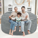 5FT Bean Bag Chair, Large Bean Bag Chairs with Memory Foam Filled, Fluffy Beanbag Sofa with Dutch Velvet Cover, Round BeanBag Chairs for Living Room, Playroom - Light Grey by TinyTreasures Baby Boutique