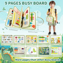 Toddler Busy Board for 1 2 3 4 Year Old - Montessori Busy Book Travel Toys Sensory Board Educational Activity Book for Learning Fine Motor Skills, Gifts for Girls Boys Toddler 1+ Years Old by TinyTreasures Baby Boutique