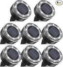 Mini Outdoor Solar Lights，8 Pack Solar Garden Lights for Outside IP65 Waterproof, 8 LED Disc Landscape Lighting for Garden Yard Driveway Walkway Poolside Deck Lawn Patio,Cold White by CozyNest Decor