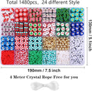 1480pcs Christmas Polymer Clay Beads Charms Friendship Bracelet Necklace Earring Jewelry Making kit, Accessories for Arts Crafts DIY Gifts for Women Girls by TinyTreasures Baby Boutique