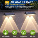 Solar Fence Lights Outdoor - 2700/4000/6000K 3 Mode, IP65 Waterproof Fence Solar Lights Outdoor, Fence Light Solar Powered for Outside, Backyard/Railing/Step/Patio/Stair Railings and Wall (8 pack) by GreenHaven Gardens