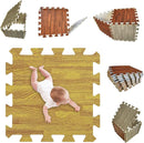 Skyweaver 12 Tiles Soft Non-Toxic Baby Play Mat for Floor EVA Foam Jigsaw Puzzle Play Mat, Interlocking Squares with 0.6inch for Babies, Toddlers & Kids Gym, Nursery, Playroom, Light Brown by TinyTreasures Baby Boutique