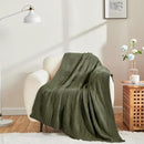 CozeCube Check Knit Throw Blanket, Olive Green Checkered Throw for Couch, Decorative Christmas Soft Cozy Warm Knitted Blanket for Bed Sofa Living Room, 60"X80" by CozyNest Decor