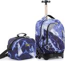 NEW TILAMI 18 inch Rolling Backpack Boys for School – Durable, Waterproof, Adjustable Handle, Stair Climbing, Variety of Colors & Patterns, Lightning Purple by TinyTreasures Baby Boutique