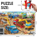 Jumbo Floor Puzzle for Kids,Construction Site Jigsaw Large Puzzles,48 Piece Construction Vehicle Puzzle for Toddler Ages 3-5,Children Learning Preschool Educational Toys,Gift for 4-8 Years Old by TinyTreasures Baby Boutique