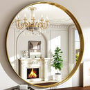 36 Inch Round Bathroom Mirror - Wall Mounted Circle Mirror with Metal Frame, Modern Mirror Suitable for Bathroom, Vanity, Entryway, Living Room, Wall Decor,Gold by CozyNest Decor