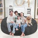 7FT Bean Bag Chair, Large Bean Bag Chairs with Memory Foam Filled, Fluffy Beanbag Sofa with Dutch Velvet Cover, Round BeanBag Chairs for Living Room, Playroom - Grey by TinyTreasures Baby Boutique