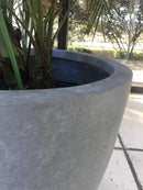 Kante 10 Inch Dia Round Concrete Planter, Indoor Outdoor Large Plant Pot with Drainage Hole and Rubber Plug for Home Patio Garden, Slate Gray