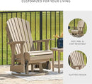 Signature Design by Ashley Hyland Wave Casual Weather Resistant HDPE Outdoor Swivel Glider Chair, Light Brown by GreenHaven Gardens