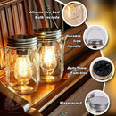 MJ Outdoor Mason Jar Lights Hanging Battery Operated Lamp Timer Cordless Lamps 2-Pack LED Decorative Garden Lanterns Glass Light for Patio Camping Courtyard Backyard Tree Hallway Stairs( Transparent) by GreenHaven Gardens