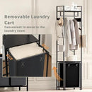 Coat Rack with Laundry Basket, Laundry Hamper Freestanding Hall Tree, Clothes Rack with Storage Shelves, 14.5 Gal Removable Bags on Wheels, Black JLH005B by CozyNest Decor