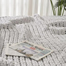 Esterra 100% Hand Knitted Chenille Throw Blanket, Cozy Soft Thick Cable Knit Throw, 40x50 Inches, Light Gray by CozyNest Decor