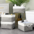 Storage Basket 16x12x8 inch Fabric Sturdy Canvas Storage Bins Organizer with Handles for Clothes and Storage Foldable Storage Boxes Cubes by CozyNest Decor