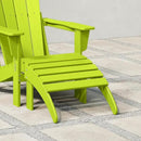 WestinTrends Outdoor Ottoman, Patio Adirondack Ottoman Foot Rest, All Weather Poly Lumber Folding Foot Stool for Adirondack Chair, Widely Used for Outside Porch Pool Lawn Backyard, Lime by CozyNest Decor