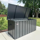 PURPLE LEAF Outdoor Deck Box 100 Gallon Waterproof Lockable Storage Box Container with Lid Deck Organization for Patio Cushions Side Table Pool Accessories Garden Tools, Gray by CozyNest Decor