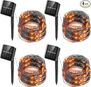 Twinkle Star 4 Pack Outdoor Solar String Lights, Total 160FT 480 LED Solar Powered Christmas Decorative Fairy Lights with 8 Modes, Waterproof Light for Xmas Patio Yard Wedding Party, Orange by GreenHaven Gardens