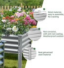Land Guard Galvanized Raised Garden Bed with Legs, 96×24×32in Raised Garden Beds Outdoor with Drainage Holes, Planter Boxes Outdoor for Backyard, Patio, Balcony, 800lb Capacity, Silver by GreenHaven Gardens