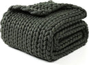 YnM Chunky Throw Blanket, Medium-Weight, Hand Knitted, Skin Friendly, Ventilated and Breathable, Machine Washable, Home Décor Piece for Couch, Sofa and Bed (Olive, 60x80 Inch) by CozyNest Decor