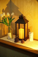 YAKii Hanging Glass Panes Lantern Portable Led Lantern Decorative Operated by 3AAA Battery Use for Garden Yard, Indoor Decoration Candle (Black) by CozyNest Decor