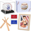 Baby Handprint & Footprint Kit with Photo Frame, Baseball Stand & Display Case – Perfect Newborn Keepsake, Baseball Baby Shower Gifts New Dad First Parent's Father's Day Gift by TinyTreasures Baby Boutique
